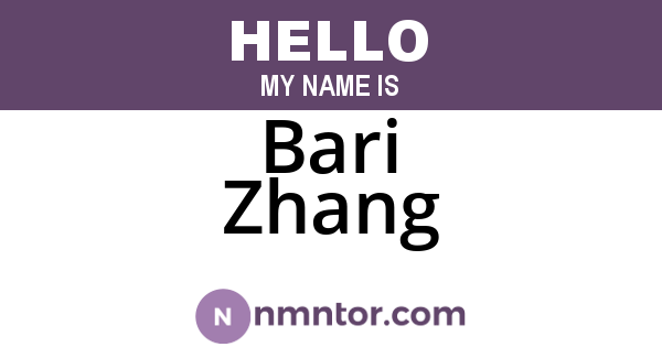 Bari Zhang