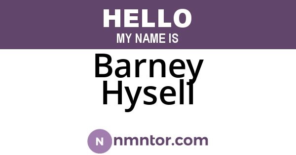 Barney Hysell