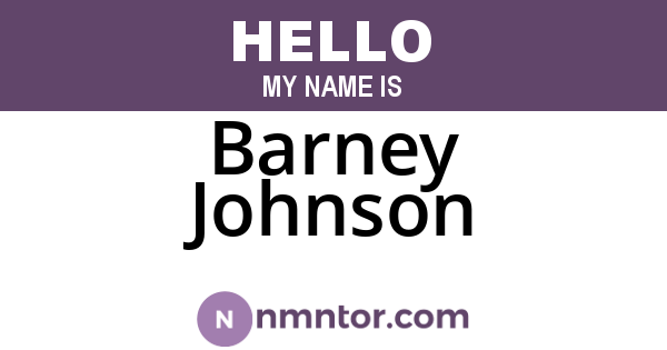 Barney Johnson