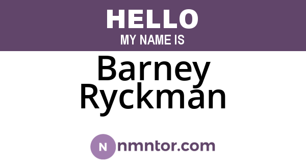 Barney Ryckman
