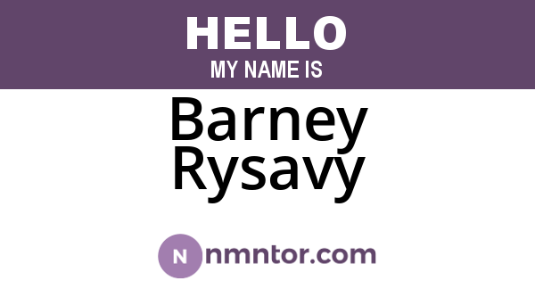 Barney Rysavy