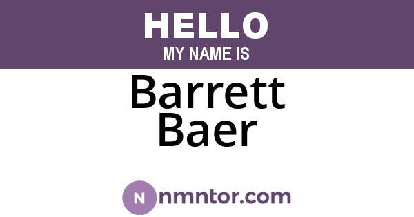 Barrett Baer
