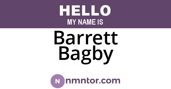 Barrett Bagby