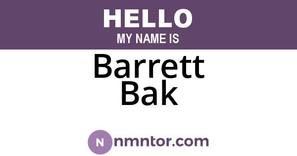 Barrett Bak