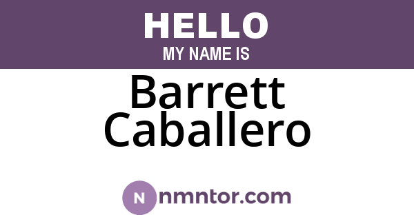 Barrett Caballero