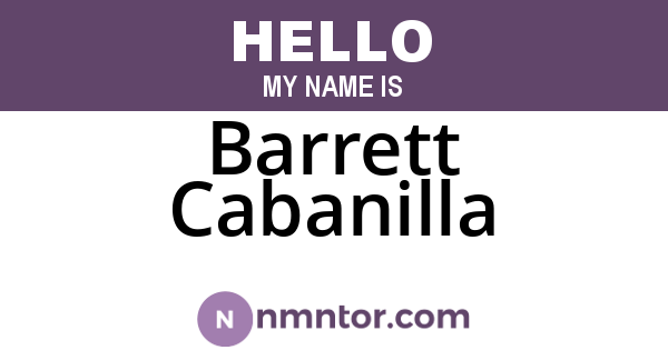 Barrett Cabanilla