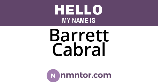 Barrett Cabral