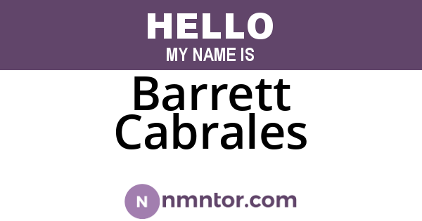 Barrett Cabrales