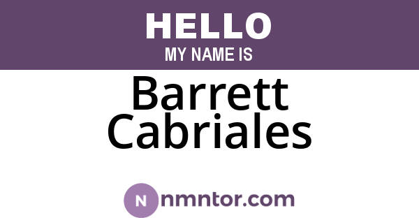 Barrett Cabriales