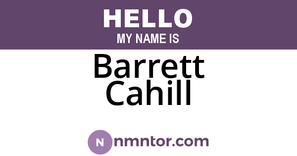 Barrett Cahill