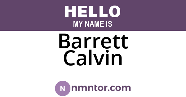 Barrett Calvin