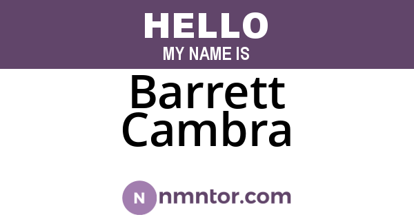 Barrett Cambra