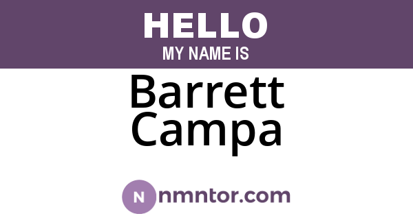 Barrett Campa