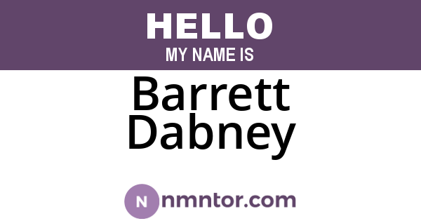 Barrett Dabney