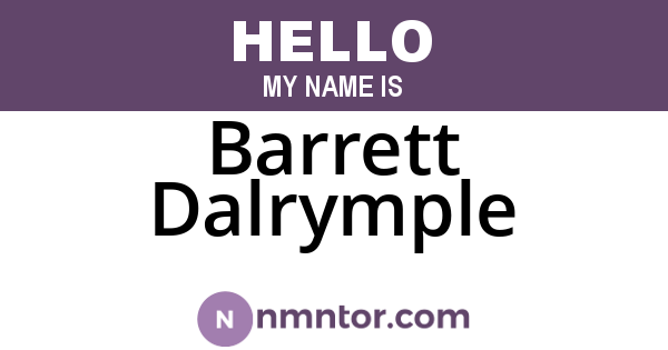 Barrett Dalrymple