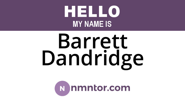 Barrett Dandridge