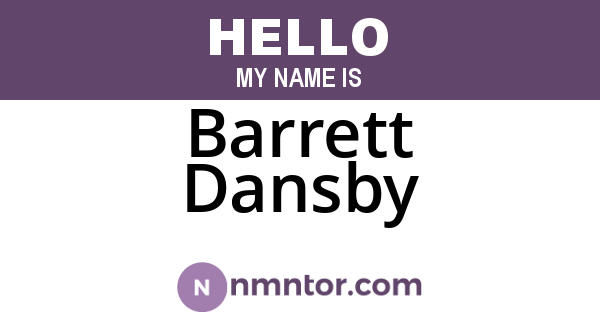 Barrett Dansby