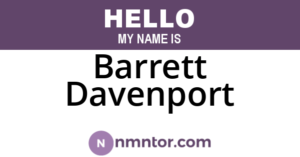 Barrett Davenport