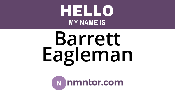Barrett Eagleman