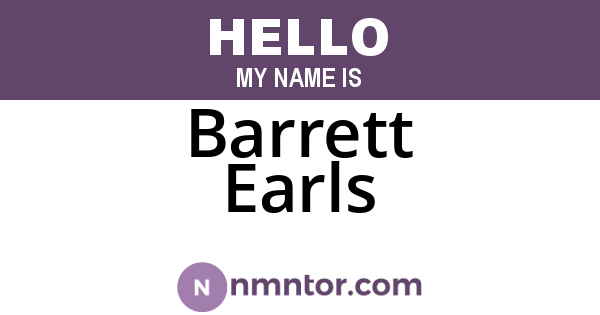 Barrett Earls