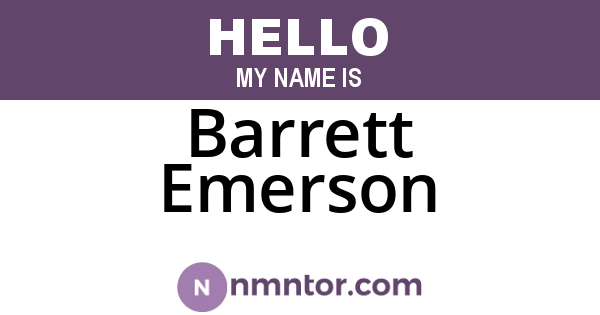 Barrett Emerson