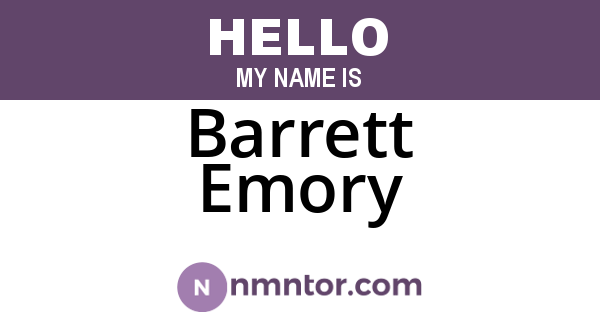 Barrett Emory