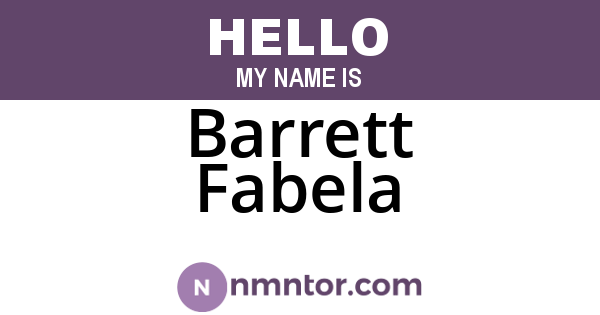 Barrett Fabela