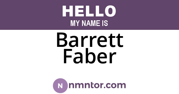 Barrett Faber
