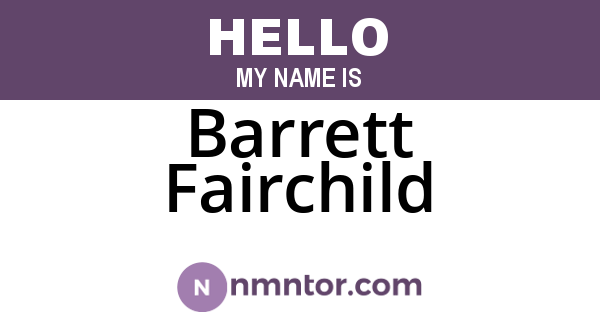Barrett Fairchild