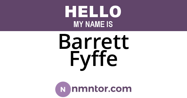 Barrett Fyffe