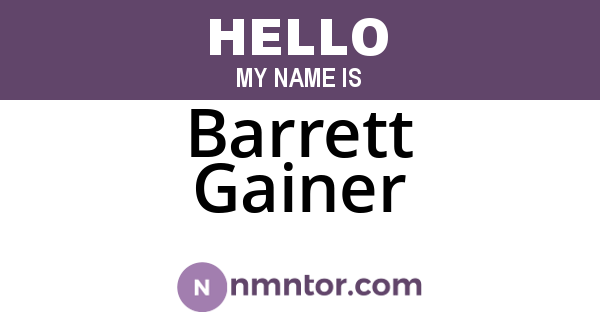 Barrett Gainer