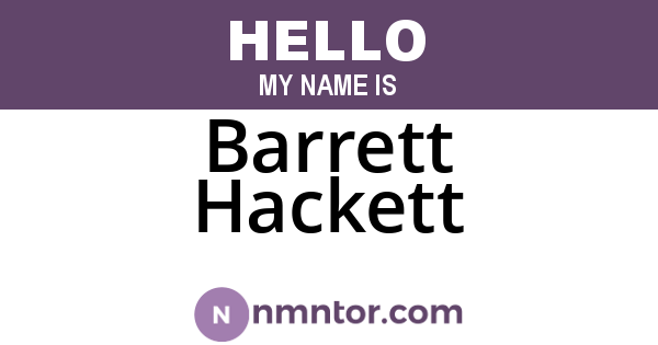 Barrett Hackett