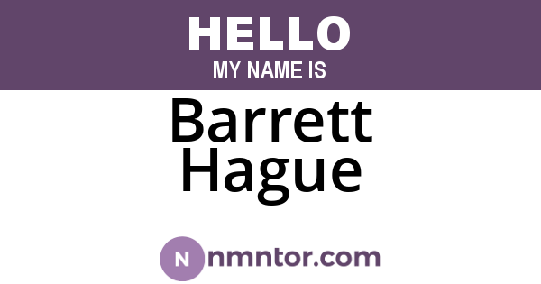 Barrett Hague