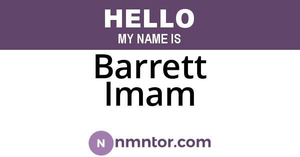 Barrett Imam