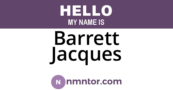 Barrett Jacques