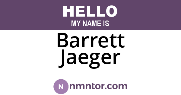 Barrett Jaeger