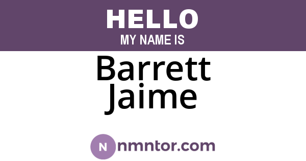 Barrett Jaime