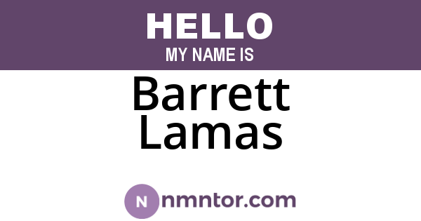 Barrett Lamas