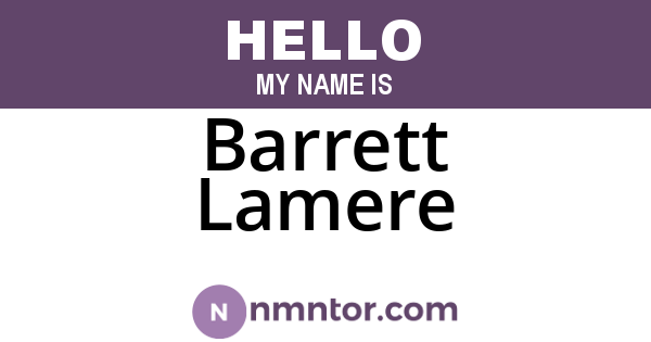 Barrett Lamere