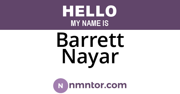 Barrett Nayar