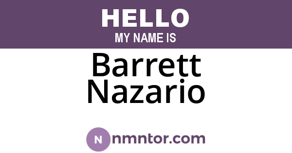 Barrett Nazario