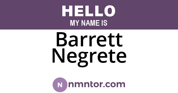 Barrett Negrete