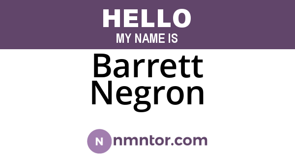 Barrett Negron
