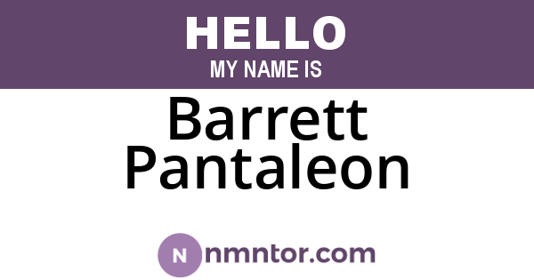 Barrett Pantaleon