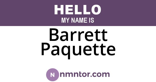 Barrett Paquette