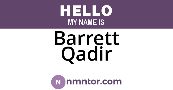 Barrett Qadir