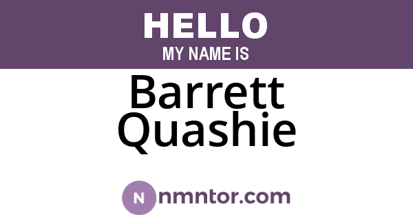 Barrett Quashie