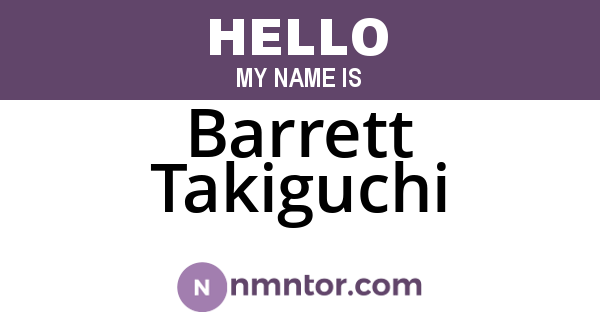 Barrett Takiguchi