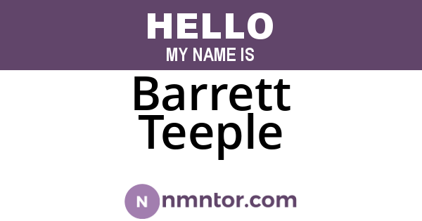 Barrett Teeple