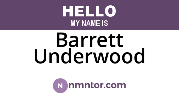 Barrett Underwood